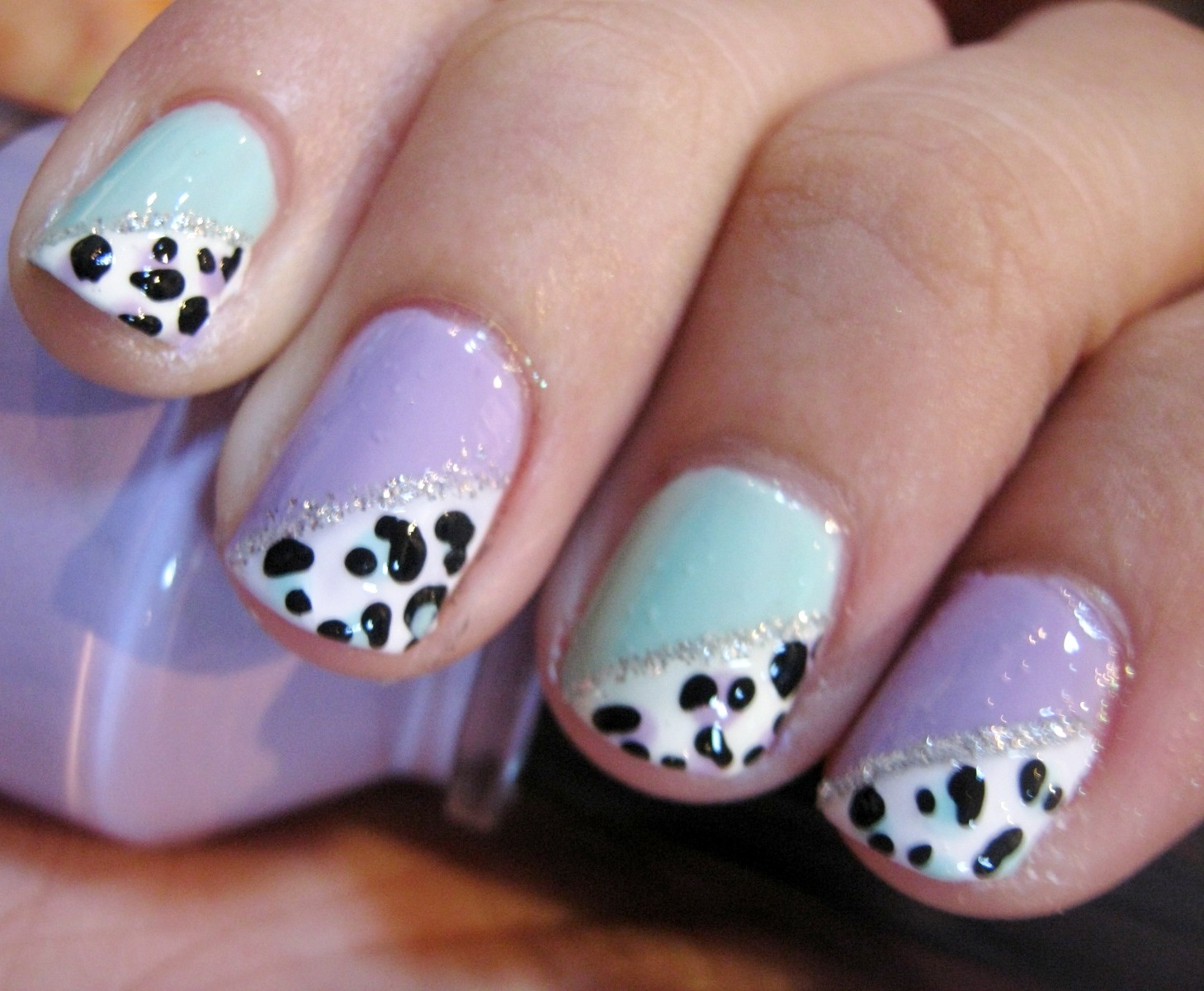 9. Floral Black and White Nail Design for Short Nails - wide 3